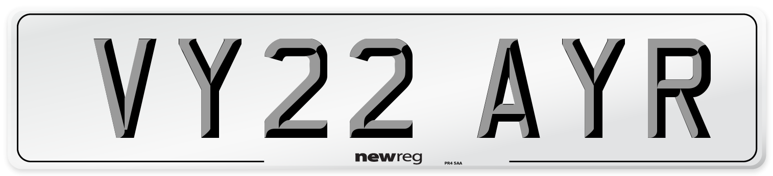 VY22 AYR Number Plate from New Reg